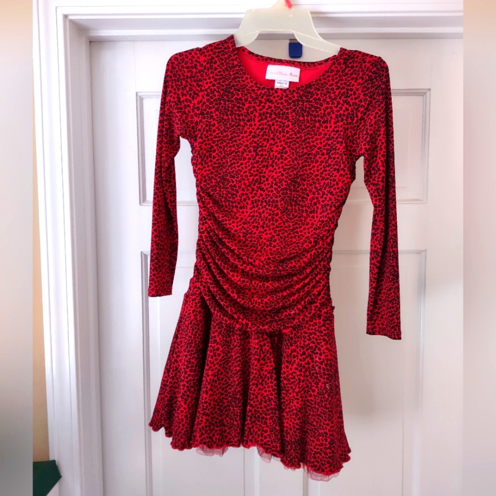 Sweet Heart Rose Girls Red Leopard Size 10